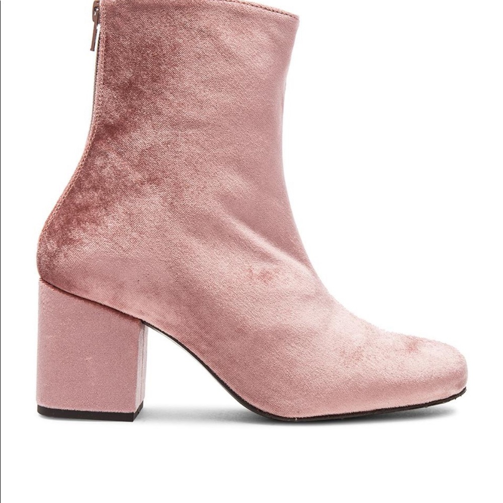 Free People Velvet Cecile Bootie Rose Ankle Boots